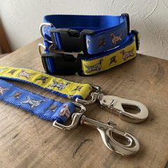 イングリッシュセッター　首輪＆リードのセット　アメリカ製　新品　首輪サイズ３３～５３ｃｍ  リード長さ１２０ｃｍ  テープ幅２５ｍｍ