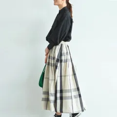 ☆ ベージュ ☆ Mサイズ ☆ 大柄チェック×フレアメモリースカート スカート レディース チェック フレアスカート ロングスカート フレアースカート ウエストゴム おしゃれ 大柄チェック×フレアメモリースカート 大人 かわいい オシャレ 可愛い ロング