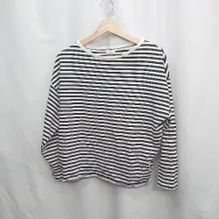 ◇ ⊂ UNITED ARROWS ユナイテッドアローズ ボーダー柄 長袖 長袖Tシャツ サイズ表記なし ブラック系 レディース E  【1505220004733】