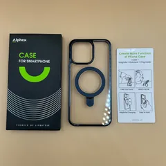 【新品・未使用】Alphex アルファレックス Apple iPhone 15 Pro用 保護カバー ブルー 青 ケース リング付き アクセサリー 即日発送 ラクルスマホ館