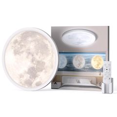 Coizabera LED シーリングライト 6畳~8畳 30W 3600LM 間接光常夜灯付き 月ライト 月 おしゃれ 天井照明器具 リモコン付き 調光調色 極薄型 電気 蛍光灯 Ceiling Light 寝室/リビング/キッチンに適用 1