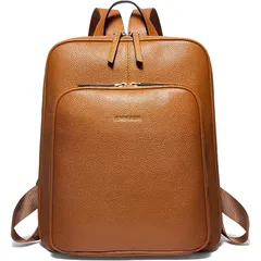 [Enmain] ビジネスリュックレディース レザー 本革 3way バックパック 女性用 ショルダー 軽量 大容量 防水 大人 通勤 通学 旅行 ブラウン ALB06Z 1