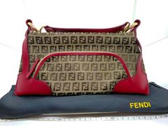 【FENDI】フェンディ ズッカ柄 ハンドバッグ（アクセサリーポーチ）保存袋付