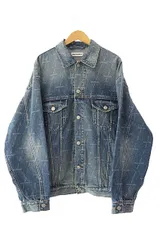 バレンシアガ BALENCIAGA Large Fit Denim Jacket ロゴ 総柄 ラージ  
