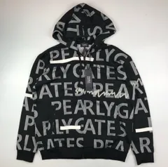 新品未使用★PEARLY GATES・パーリーゲイツ メンズ PGワッペン付き ブランドロゴ総柄 ダブルジップ 裏毛(裏パイル)スウェット フーディ 2024年モデル(5)ゴルフ メンズゴルフ ゴルフウェア スウェット 秋冬物 カジュアル ブランド