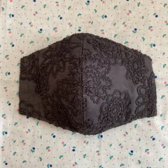 インナーマスク　ノーズワイヤー入り　　　豪華刺繍生地　3層仕立て