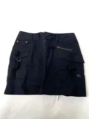 極美品 BURBERRY BLUE LABEL バーバリー ブルーレーベル レディース ショート スカート ミニ 黒 ブラック デニム ot030405
