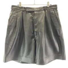 【中古】JOHN LAWRENCE SULLIVAN Leather tuck shorts ブラック サイズ48 2A008-0523-35 ジョン ローレンス サリバン レザータックショーツ[17]のサムネイル