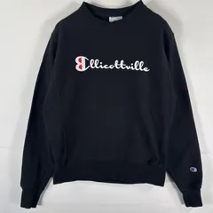 古着 チャンピオン Champion スウェット リバースウィーブ トレーナー ビッグロゴプリント クルーネック SMALL  ブラック メンズ