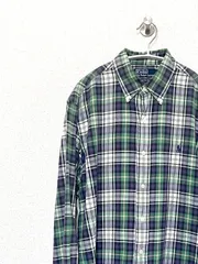 【Polo RALPH LAUREN】L/S CUSTOM FIT チェックシャツ M ポロラルフローレン 長袖 ヴィンテージ 古着
