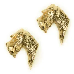 ミニチュアシュナウザー イギリス製 22ctゴールドプレート アート ドッグ カフリンクス コレクション （カフスボタン） 