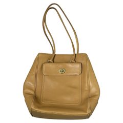COACH(コーチ) ターンロック レザー トート バッグ 9714 ベージュ ワンショルダー