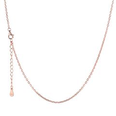 [Suplight] ネックレス チェーンのみ ピンクゴールド 人気 細め あずきチェーン レディース アレルギー 幅1.5mm 長さ40cm+5cmアジャスター 1
