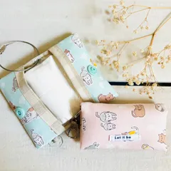 キーホルダーみたいなポケットティッシュケース　可愛いねこ柄  花粉症　プレゼント　お子様や男性にもオススメ