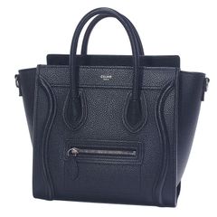 セリーヌ CELINE ラゲージ ナノショッパー 2WAY ハンドバッグ 189243DRU.38NO ブラック ドラムドカーフスキン