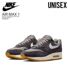 NIKE (ナイキ) AIR MAX 1 PRM (エア マックス 1 プレミアム) 定番 ローカット シューズ スニーカー バッシュ バスケ ハイテク タウンユース 普段使い ストリート ユニセックス サイズ GREY グレー FD5088 001