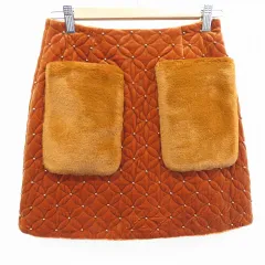 LILY BROWN リリーブラウン スカート ミニスカート 刺繍 ビーズ  エコファー 897182i