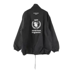 BALENCIAGA (バレンシアガ) 19SS WORLD FOOD PROGRAMME WINDBREAKER ロゴプリント ウィンドブレーカー ジャケット ブラック 543780のサムネイル