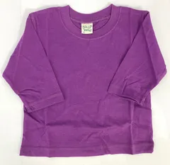 キッズ　七分袖Tシャツ　パープル  ９０のサムネイル