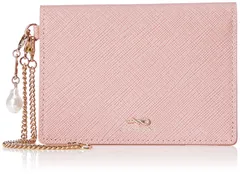【人気商品】コンパクト 薄型 シンプル 定期入れ オリジナルチャーム付 チェーン付 レディース ラメ入り サフィアーノ革 おしゃれ 牛革 大人可愛い 【グローリア】 パスケース JSLW3AP1 スチュアート] ピンク [ジル