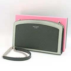 箱付 新品同様 ケイトスペード レザー グリーン ゴールド金具 2way ポシェット/ショルダーバッグ TCY 2000000 NSK