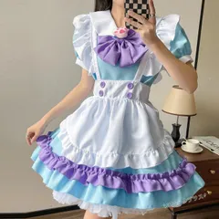 メイド服 コスプレ 可愛い服 リボン ロリータ ゴスロリアリス風 コスチューム コスチューム メイドカフェ仮装 学園祭 制服 ドレス アニメコスプレ luolita04