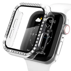 【迅速発送】【キラキラカバー】WASPO コンパチブル iWatchケース 40mm 保護フィルム付き クリスタルダイヤ付き アップルウォッチカバー 女性専用 全面保護ケース(40mm Series se/6/5/4クリア)