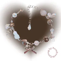 ビーズブレスレット　Y2K フェアリーグランジ　韓国アクセサリー　ハンドメイド　リボン