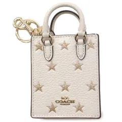 【新品 未使用】コーチ キーホルダー COACH アウトレット スタープリント 星柄 ミニ トート バッグチャーム キーホルダー CX074 IMCAH