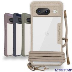 AnglersLife コンポスケース Google Pixel 8 ケース クリア 生分解性 スマホケース スマホショルダー グーグル ピクセル8 カバー ベージュ 1682