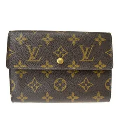 【中古】 ルイヴィトン LOUIS VUITTON ポルト トレゾール エテュイ パピエ 三つ折り 財布 モノグラム レザー M61202 07BK472