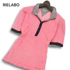 RIELABO リエラボ ニコルクラブ フォーメン 春夏 襟ワイヤー★ 半袖 襟ストライプ ポロシャツ Sz.48 メンズ