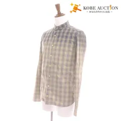 ■ カラー シャツ 長袖 トップス チェック メンズ 2 ブルー グリーン系