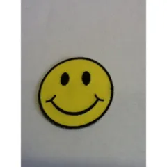 小型刺繍ワッペン(ＢＡ)　(スマイル)アイロンワッペン　刺繍、エンブレム、大人気、オシャレ