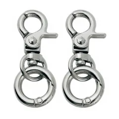 【特価セール】ハンドメイド 回転カン付き キーリング アクセサリー 【2個入】ワンタッチキーホルダー DIYスプリング 手芸用品 キーホルダー金具 (シルバー)