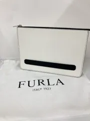 ！FURLA クラッチバッグ　ホワイト　保存袋付き【バッグ】【1】