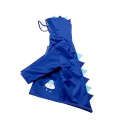 レインコート レインポンチョ キッズ 子供用 雨具 かわいい レイングッズ 女の子 男の子 子供 防水 通園 通学 シンプル 収納バッグ付き 恐竜柄 厚手 アウトドア ブルー