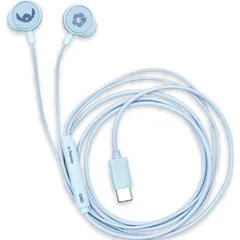 【 新品 未開封 】   グルマンディーズ リモコンマイク付きUSB Type-C ステレオイヤホン ディズニーキャラクター スティッチ DNG-280ST 未使用 送料無料