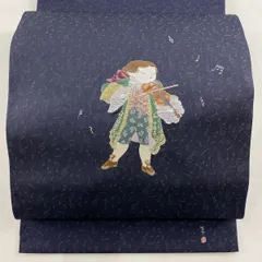 CZ-21 袋帯【蔣雪英工房】胡粉色相良刺繍指揮者音符落款残布
