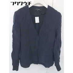 ◇ LAUTREAMONT ロートレアモン 長袖 ノーカラー ジップアップ ジャケット サイズ38 ネイビー レディース  【中古】 【1112010035817】