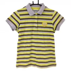 ★特価★ジャックバニー 半袖ポロシャツ グレー×イエロー ボーダー 一部パイル生地 レディース 0(S) ゴルフウェア Jack Bunny