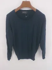 ◇ JOHN SMEDLEY ジョンスメドレー ウール ニット クルーネック 長袖 カットソー サイズF ネイビー レディース P 【1307110001460】