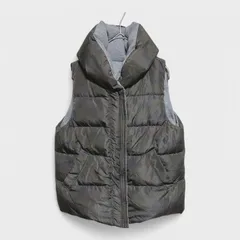 【美品】【ベイフロー】『BAYFLOW』[ダウンベスト] リバーシブル カモフラ柄カーキ グレー系 小さいサイズ(S) 厚手