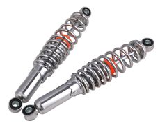 バイク用 リア サスペンション 310mm 左右セット メッキ ローダウン シャコタン スプリング 5段階調整可 モンキー ダックス DAX シャリー AB26 C50 カブ スーパーカブ リトルカブ 等 汎用 社外品