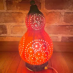 天然のひょうたんランプにLEDの台付きます ひょうたんライトセット YL009 | ひょうたんストア ＼ココダッテ／