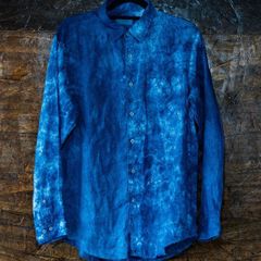 天然藍染シャツ