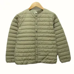 美品 THE NORTH FACE ノースフェイス WS ZEPHER SHELL CARDIGAN ノーカラー ライトダウンジャケット NDW92262 M ブラウン系 レディース 古着 中古 USED
