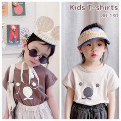 半袖トップス 子供服 Tシャツ フレンチスリーブ 半袖 韓国風 子ども服 こども服 女の子 春 夏 80 90 100 110 120 130 カットソー かわいい 通学 カジュアル シンプル キッズ おしゃれ ゆったりshenjia01