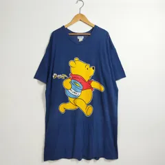 DIA CLUB ダイアクラブ Tシャツ ワンピース くまのプーさん DISNEY ディズニー Winnie-the-Pooh ネイビー 80s 90s 古着 VINTAGE レディース サイズ M-L LF5