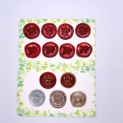 【ミニサイズ13枚セット】シーリングスタンプ 封蝋 ハンドメイド 招待状 手紙 ウエディング スクラップ セット Wax Seal